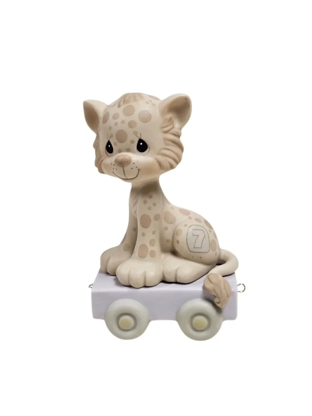 80s - 90s Precious Moments LEOPARD - 7th birthday series train figurine